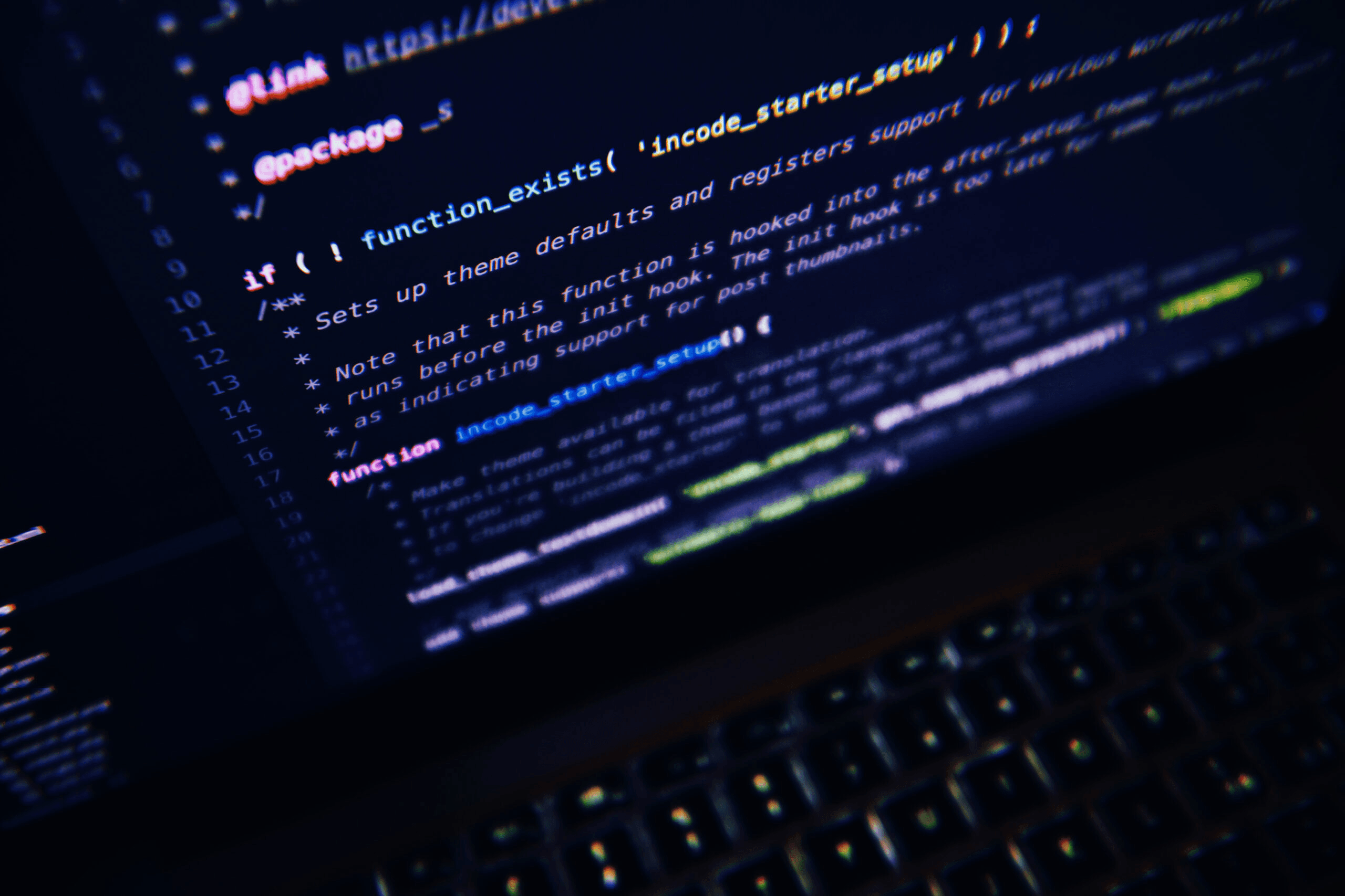 Code on laptop